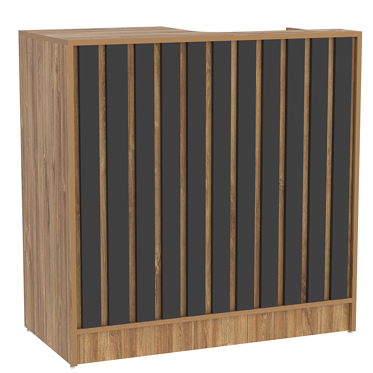 Прилавок под кассу серии "Смок" №3 Дуб Канзас коричневый + Черный