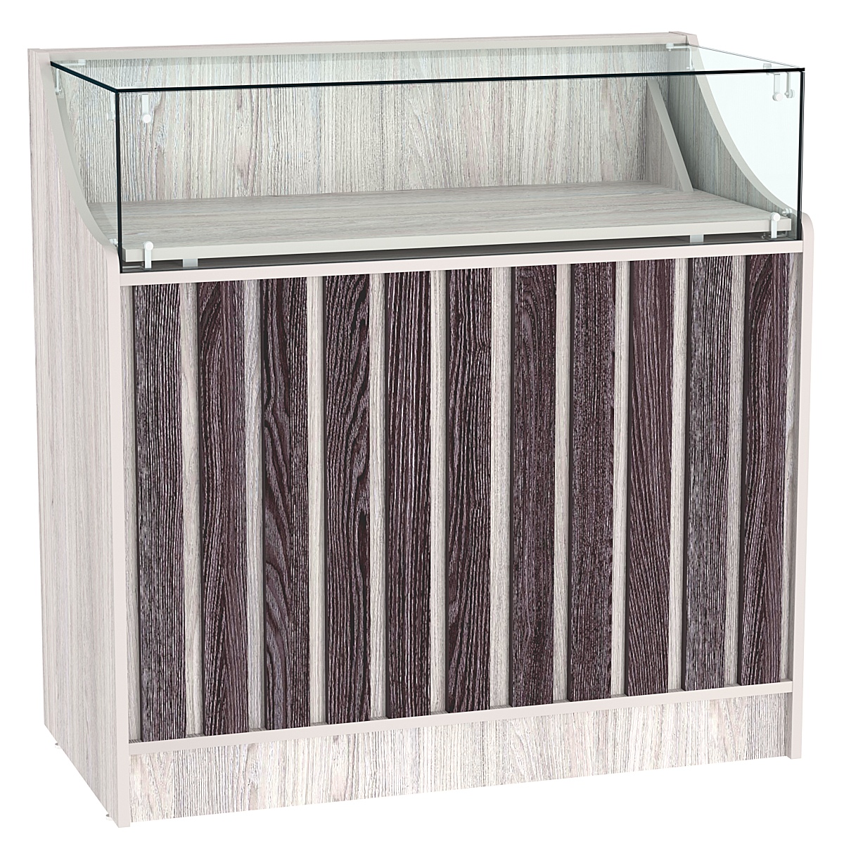 Прилавок серии "Смок" №2 Ясень Анкор светлый + Ясень Анкор темный