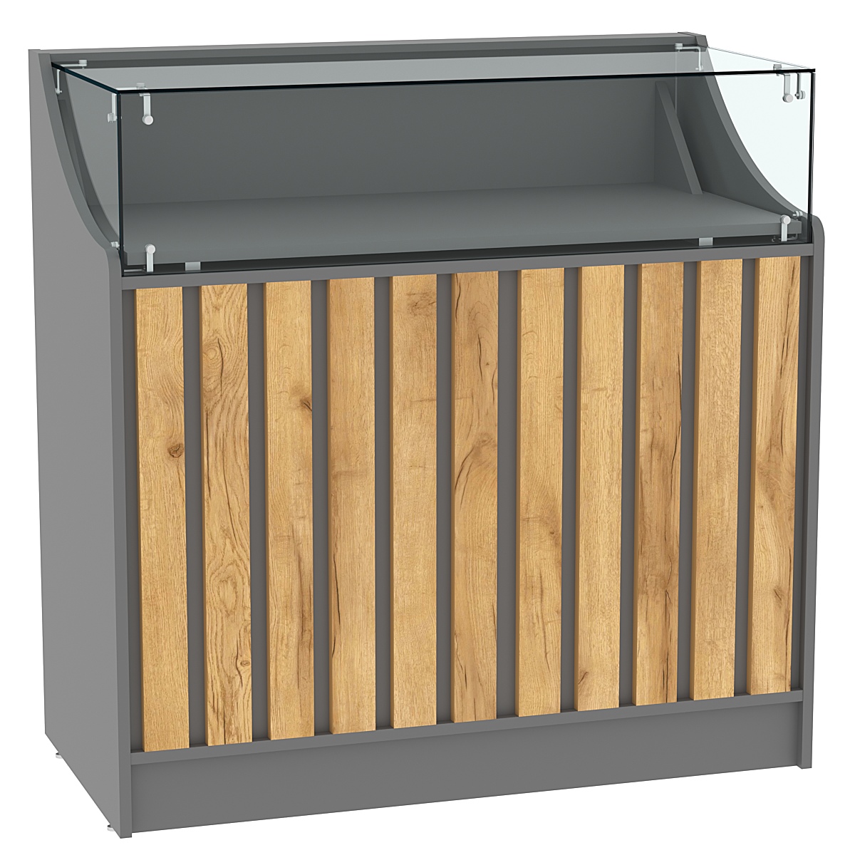 Прилавок серии "Смок" №2 Темно-Серый  + Дуб Золотистый