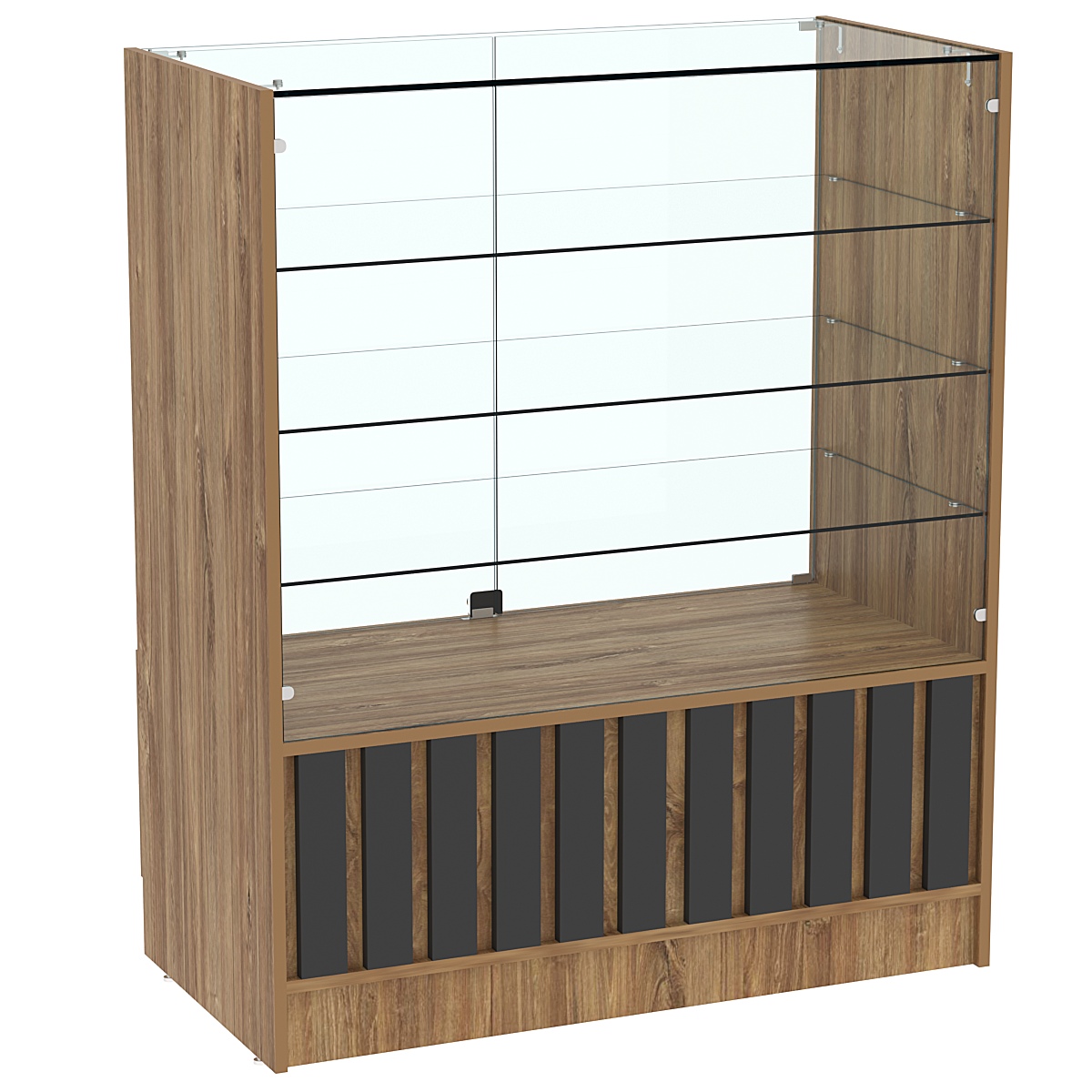 Прилавок серии "Смок" №3 Дуб Канзас коричневый + Черный