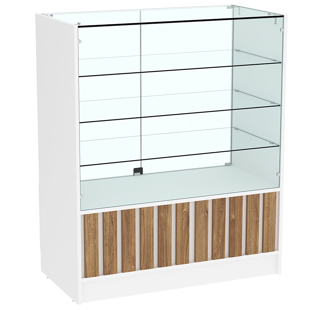 Прилавок серии "Смок" №3 Белый + Дуб Канзас коричневый