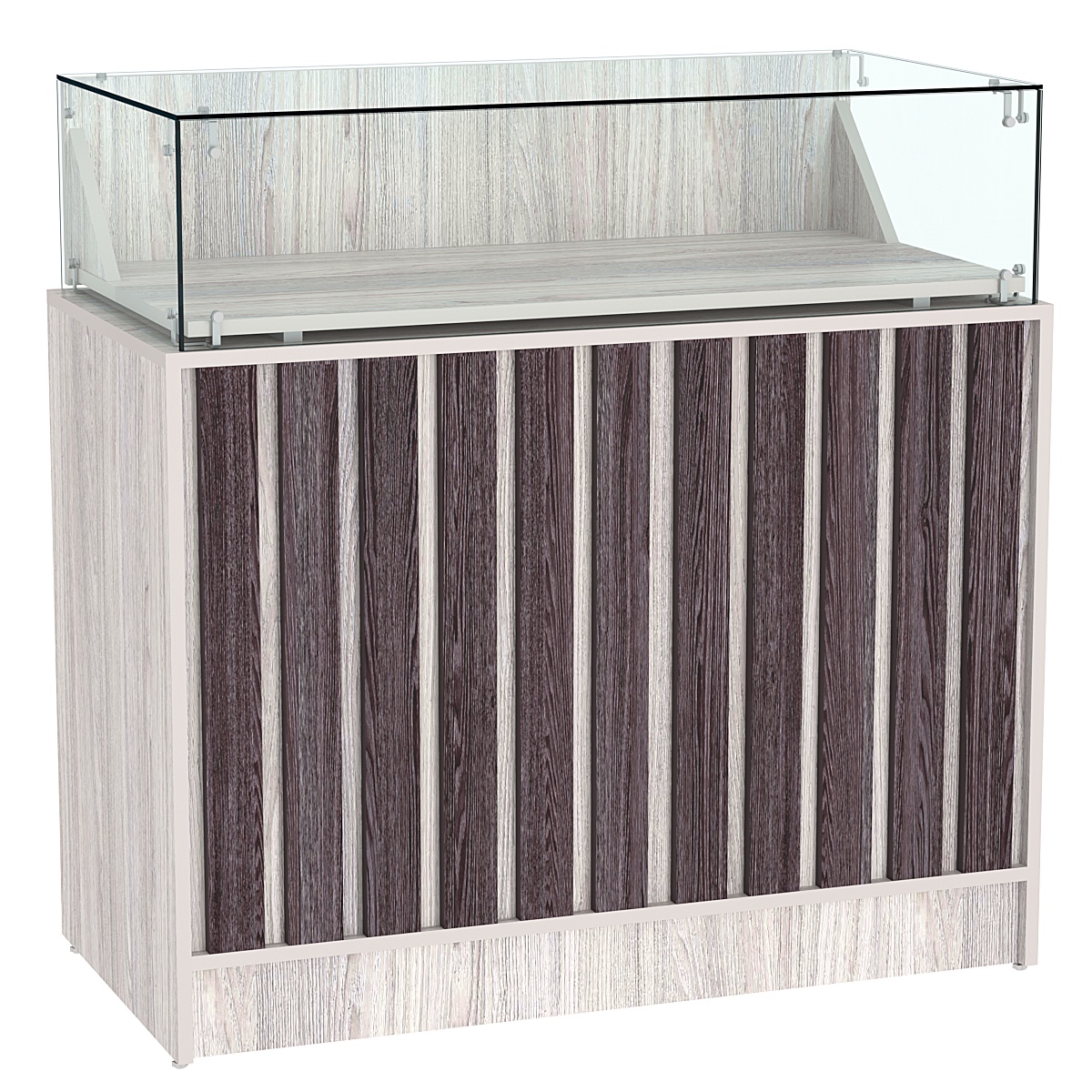 Прилавок серии "Смок" №7 Ясень Анкор светлый + Ясень Анкор темный