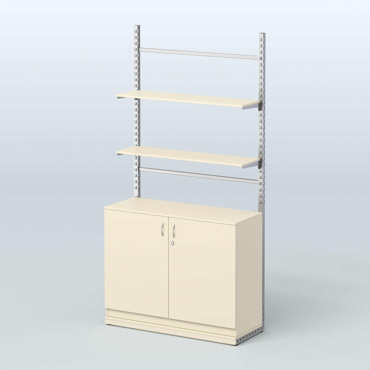 Система ЭЛЕГАНТ №8 без ДСП с тумбой T23 (1200 мм) Крем Вайс