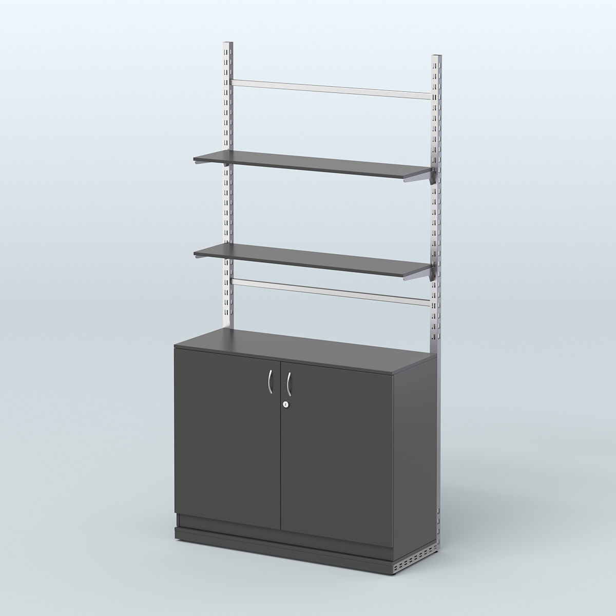 Система ЭЛЕГАНТ №8 без ДСП с тумбой T23 (1200 мм) Черный