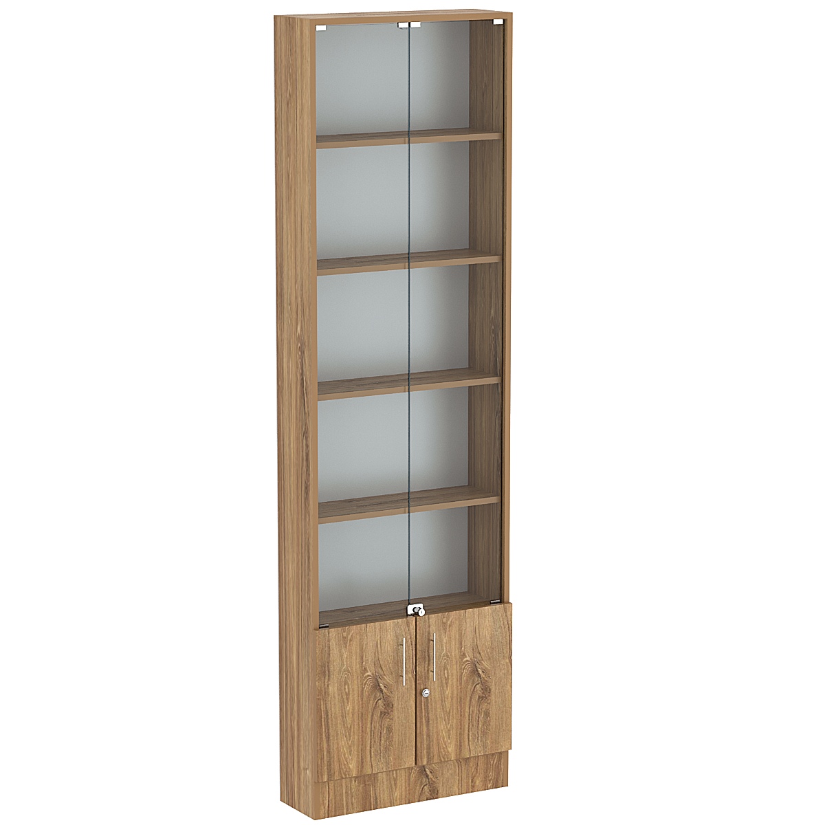 Торговая витрина Level №3-4п с  4-мя полками из ДСП 200х600мм Дуб канзас коричневый Н1113 ST10