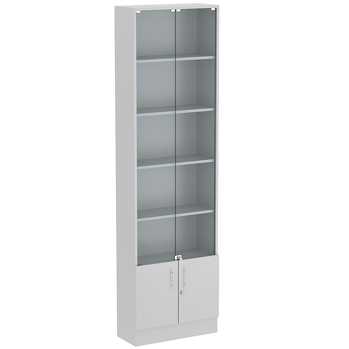 Торговая витрина Level №3-4п с  4-мя полками из ДСП 200х600мм Серый