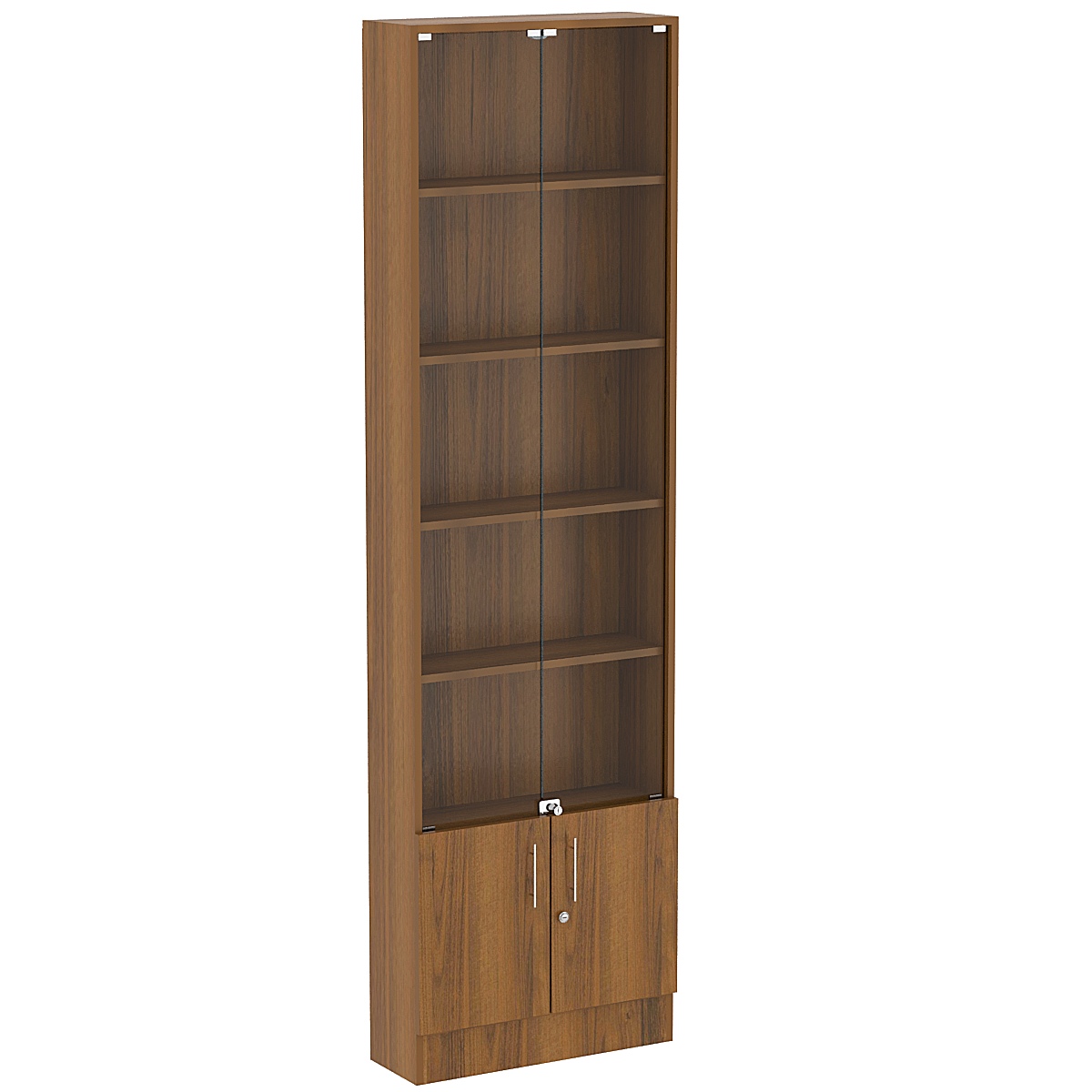 Торговая витрина Level №3-4п с  4-мя полками из ДСП 200х600мм Орех