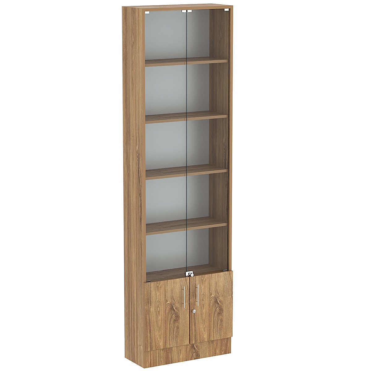 Торговая витрина Level №4-4п с  4-мя полками из ДСП 250х600мм Дуб канзас коричневый Н1113 ST10