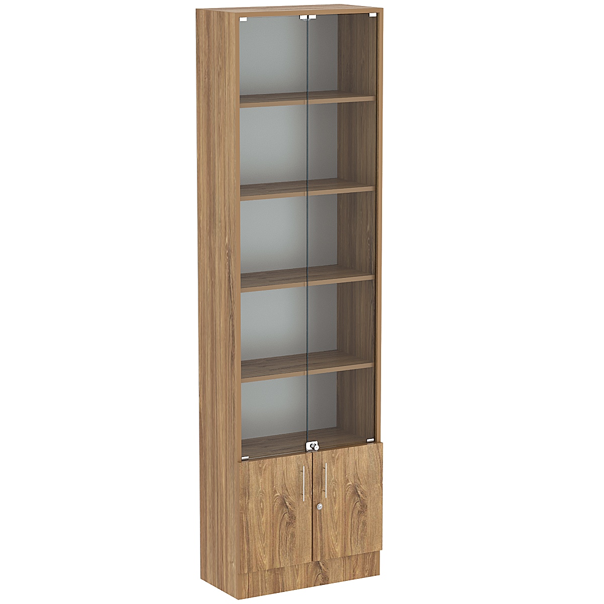 Торговая витрина Level №5-4п с  4-мя полками из ДСП 300х600мм Дуб канзас коричневый Н1113 ST10