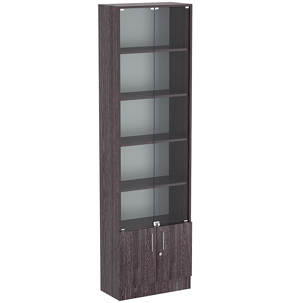 Торговая витрина Level №5-4п с  4-мя полками из ДСП 300х600мм Ясень Анкор темный - U31105