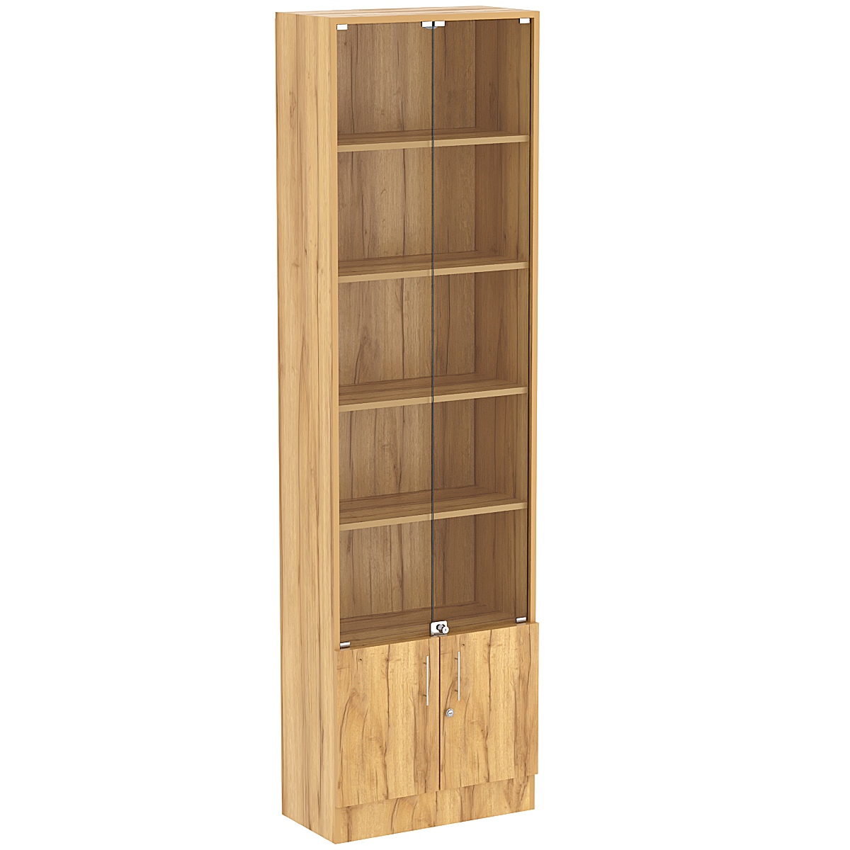 Торговая витрина Level №5-4п с  4-мя полками из ДСП 300х600мм Дуб Золотистый