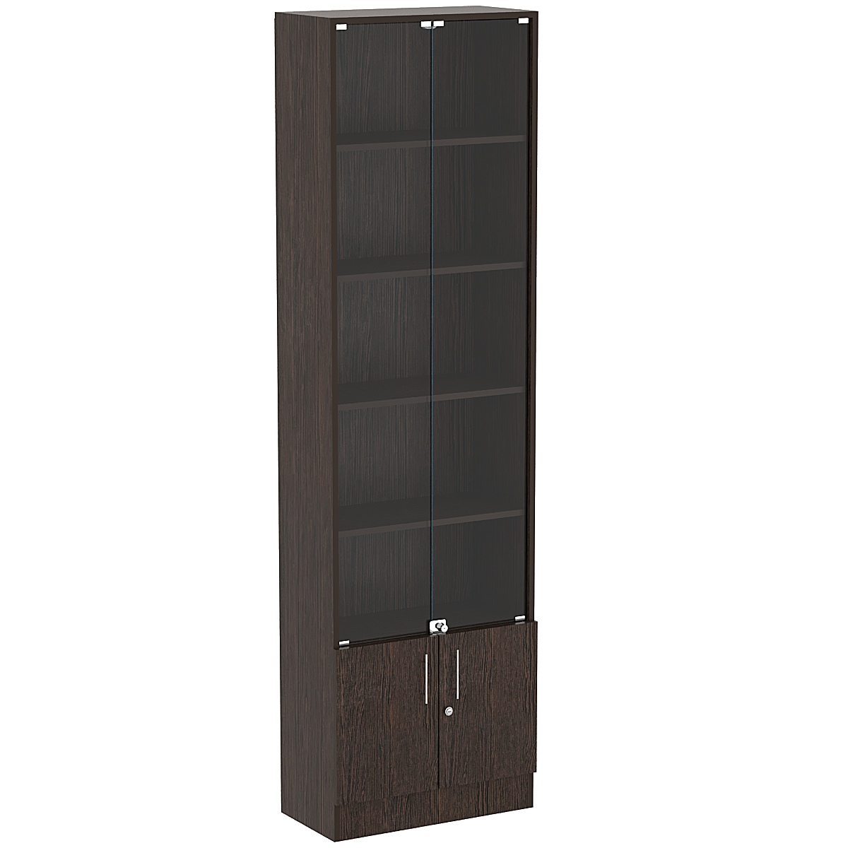 Торговая витрина Level №5-4п с  4-мя полками из ДСП 300х600мм Дуб Венге