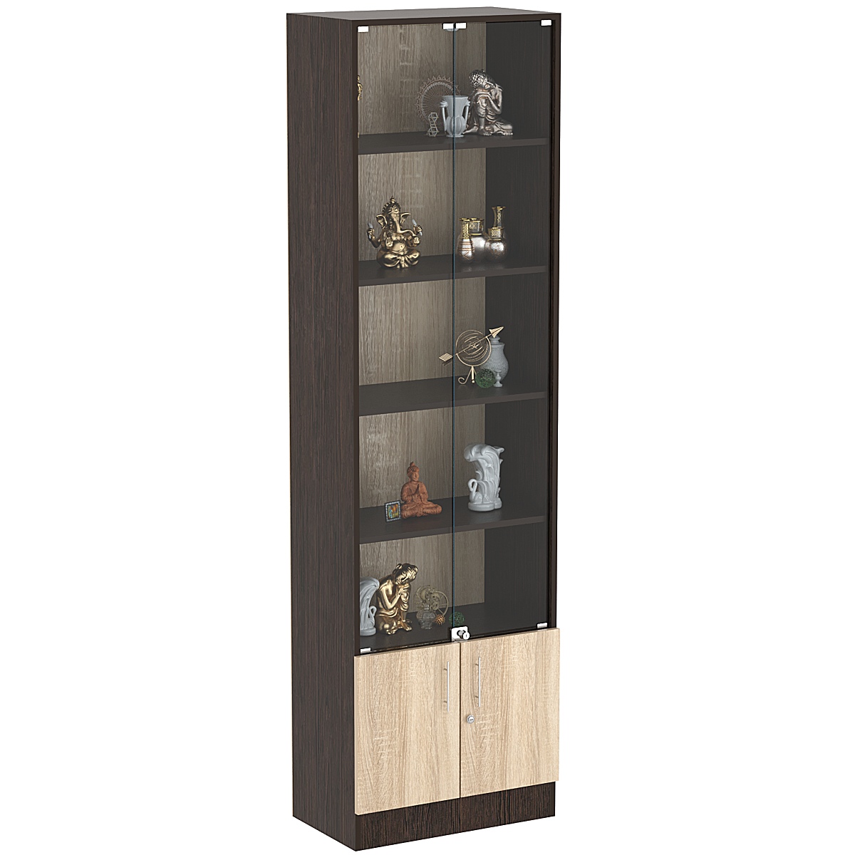 Торговая витрина Level №6-4п с 4-мя полками из ДСП 350х600мм Дуб Венге и Дуб Сонома