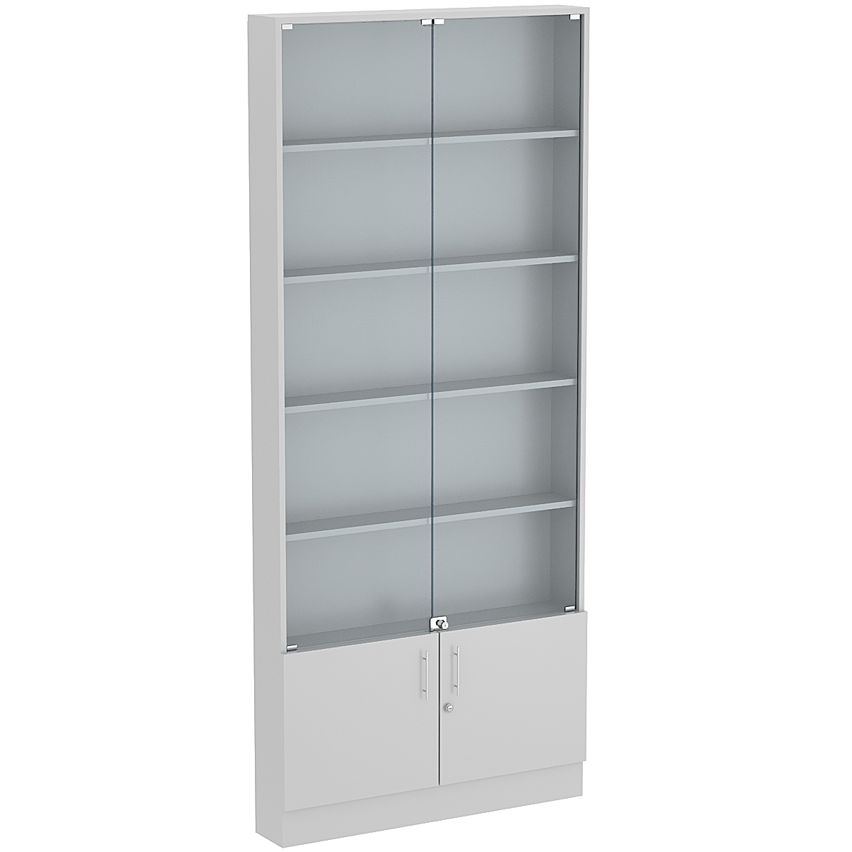 Торговая витрина Level №9-4п с  4-мя полками из ДСП 150х900мм Серый