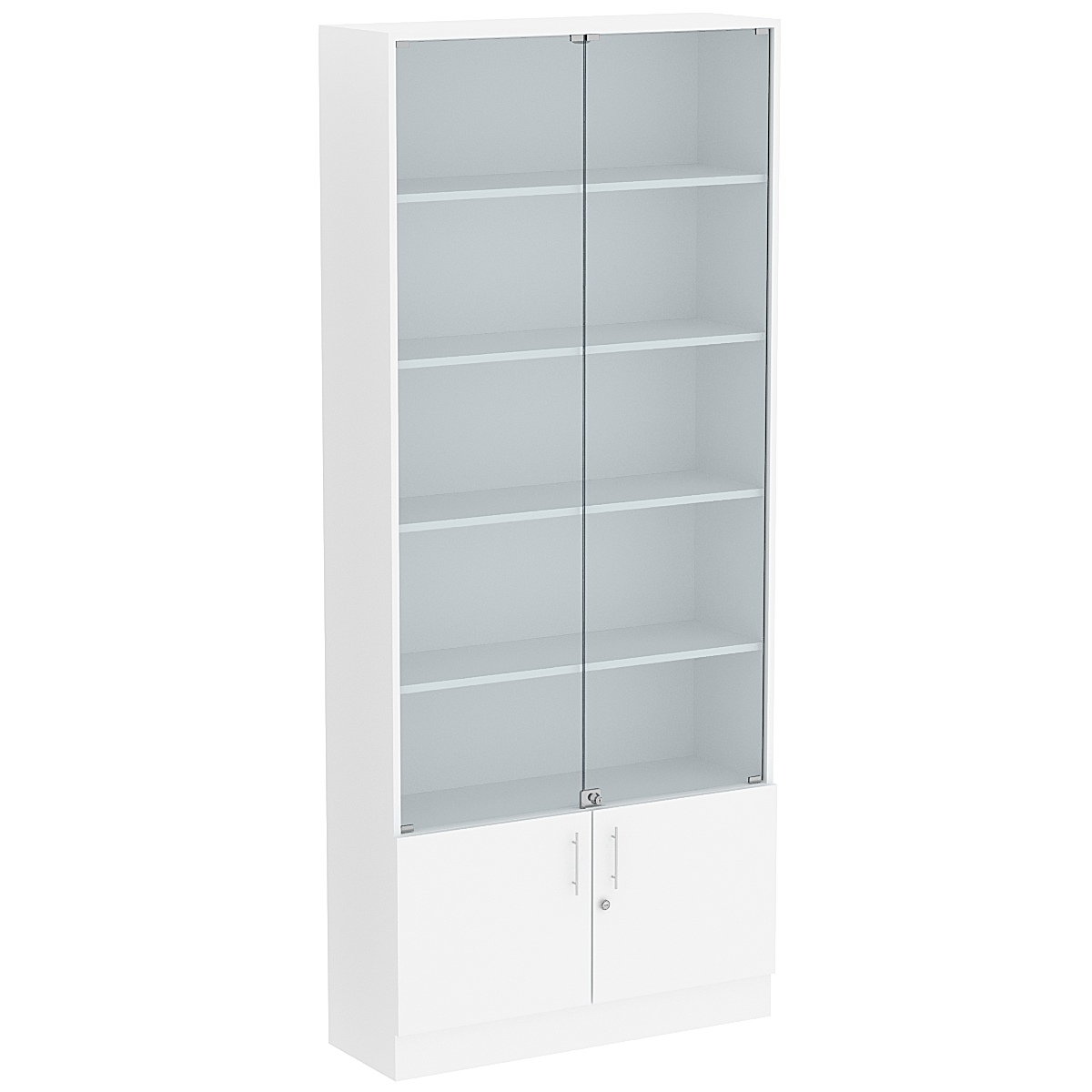 Торговая витрина Level №12-4п с 4-мя полками из ДСП 300х900мм Белый