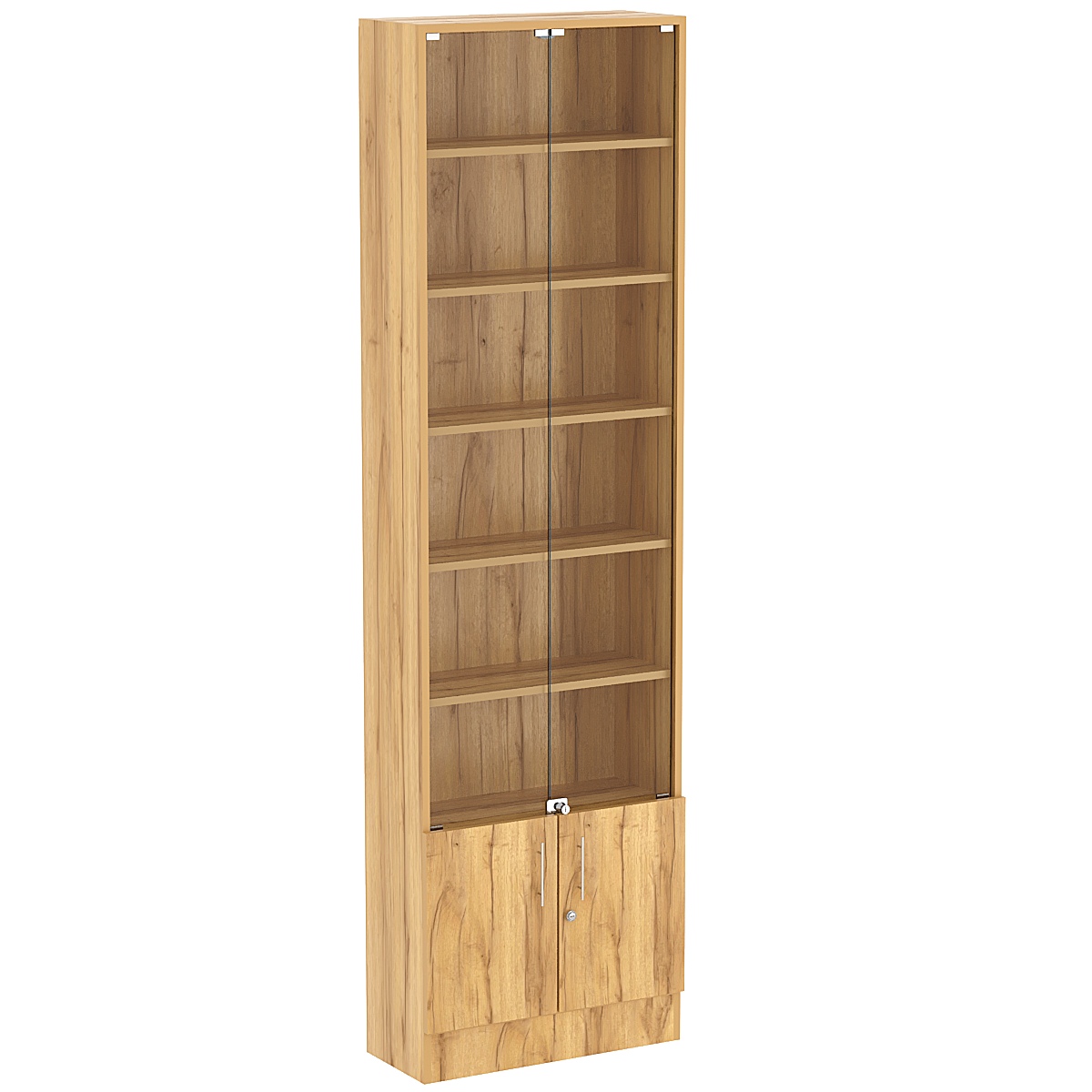 Торговая витрина Level №4-5п с 5-ю полками из ДСП 250х600мм Дуб Золотистый