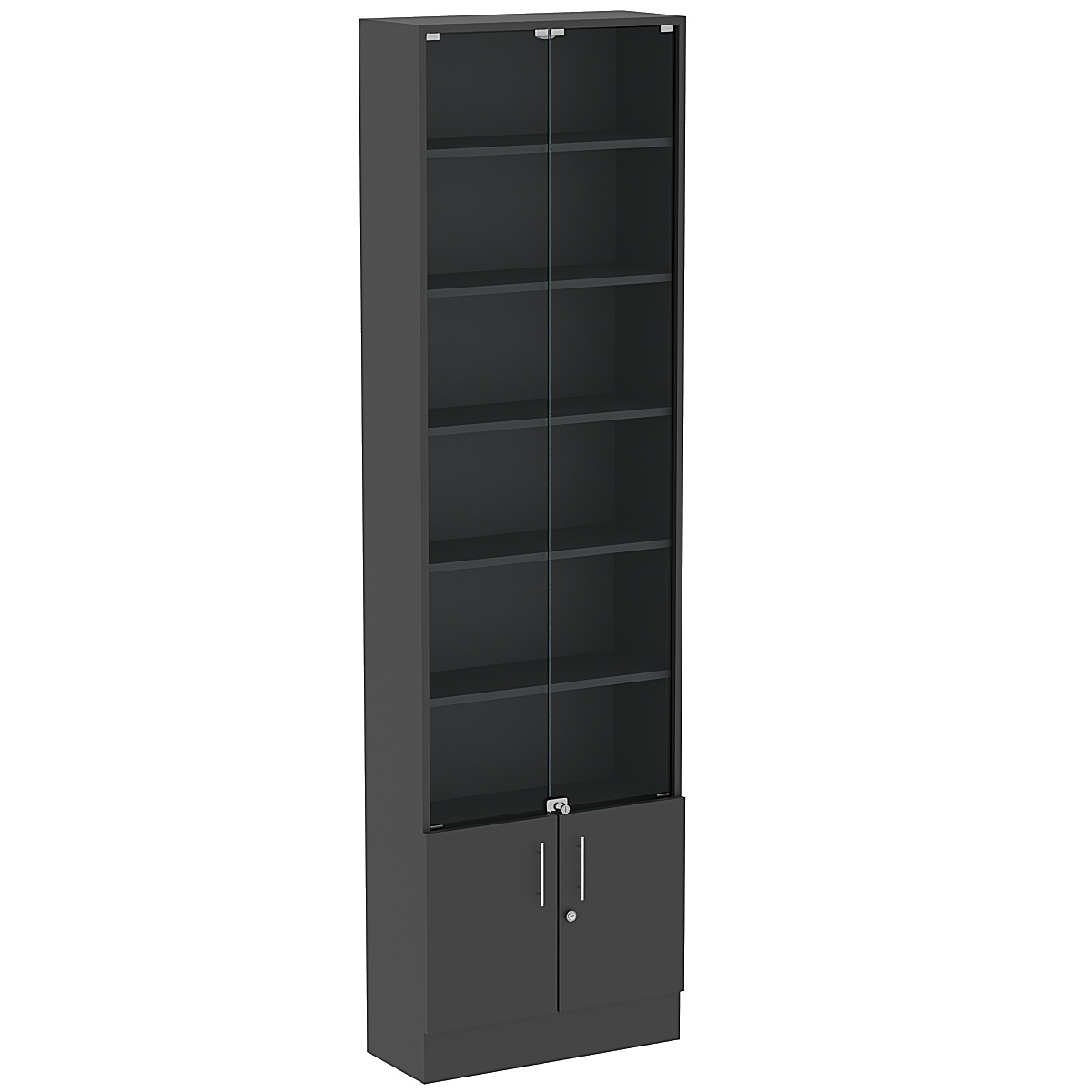 Торговая витрина Level №4-5п с 5-ю полками из ДСП 250х600мм Черный