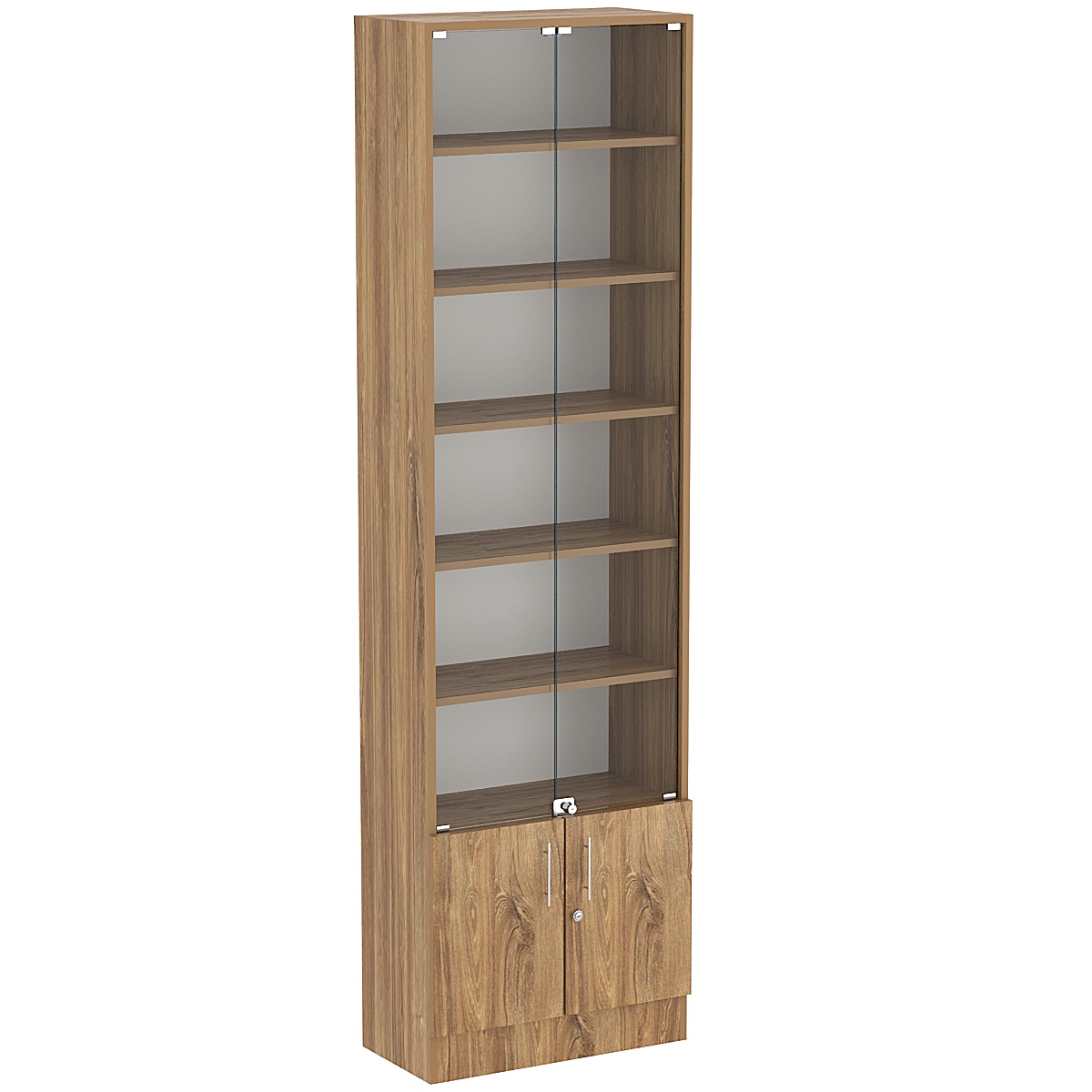 Торговая витрина Level №6-5п с 5-ю полками из ДСП 300х600мм Дуб канзас коричневый Н1113 ST10