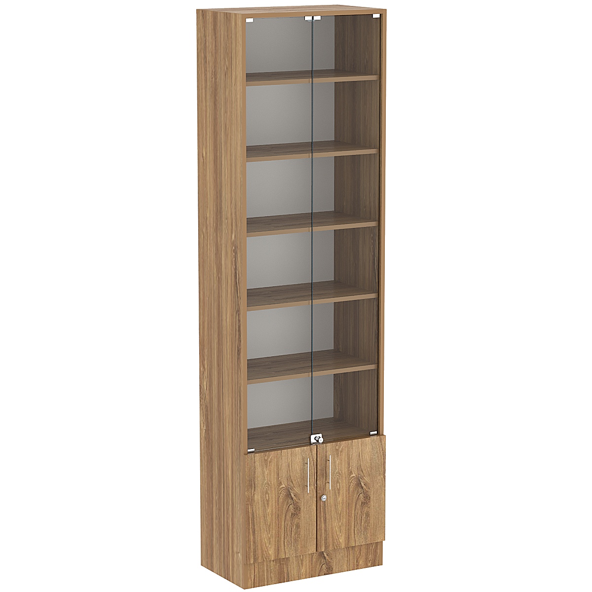 Торговая витрина Level №6-5п с 5-ю полками из ДСП 350х600мм Дуб канзас коричневый Н1113 ST10