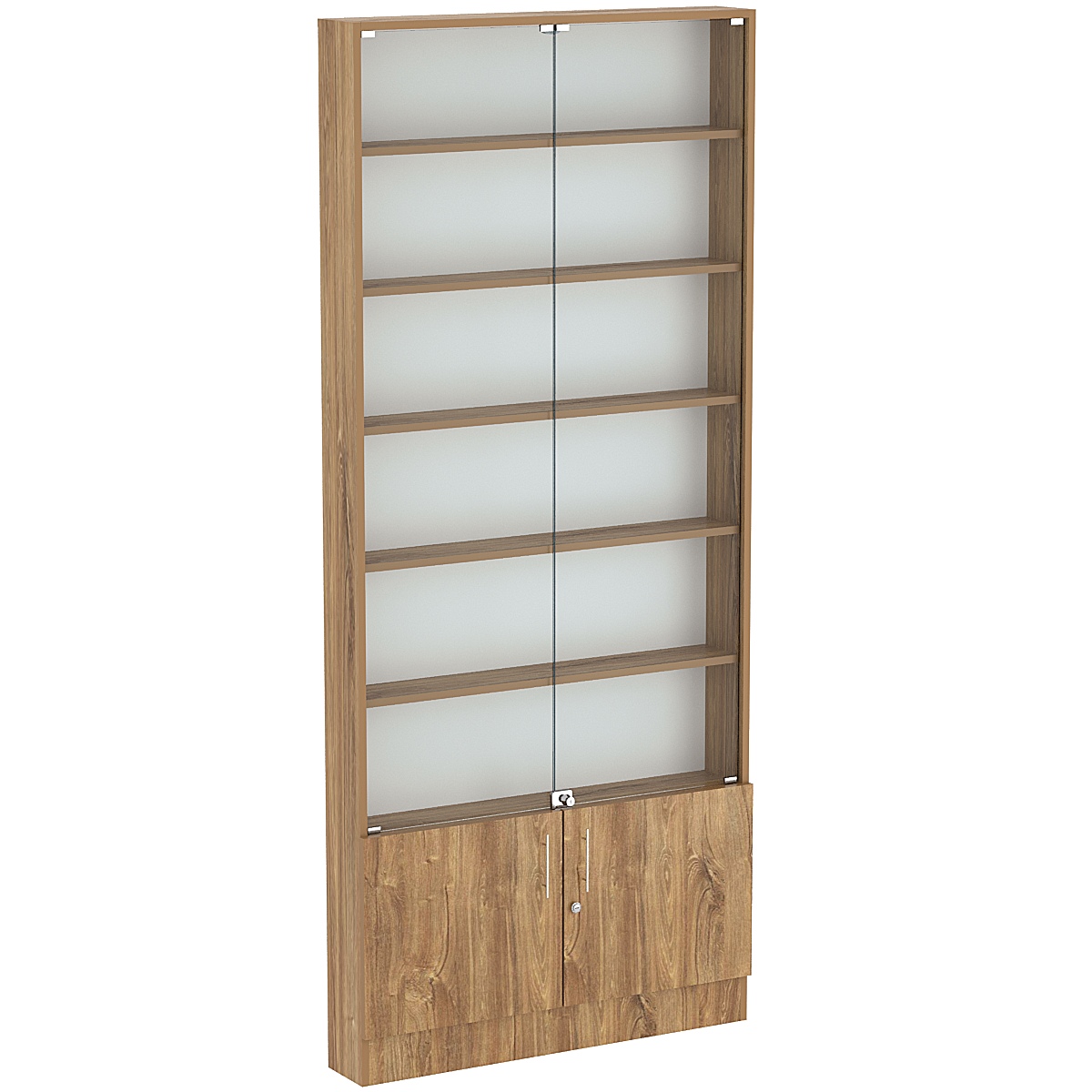 Торговая витрина Level №9-5п с 5-ю полками из ДСП 150х900мм Дуб канзас коричневый Н1113 ST10