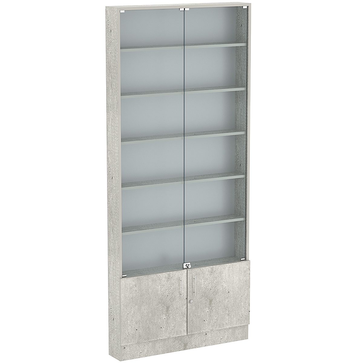 Торговая витрина Level №9-5п с 5-ю полками из ДСП 150х900мм Метрополитан Грей