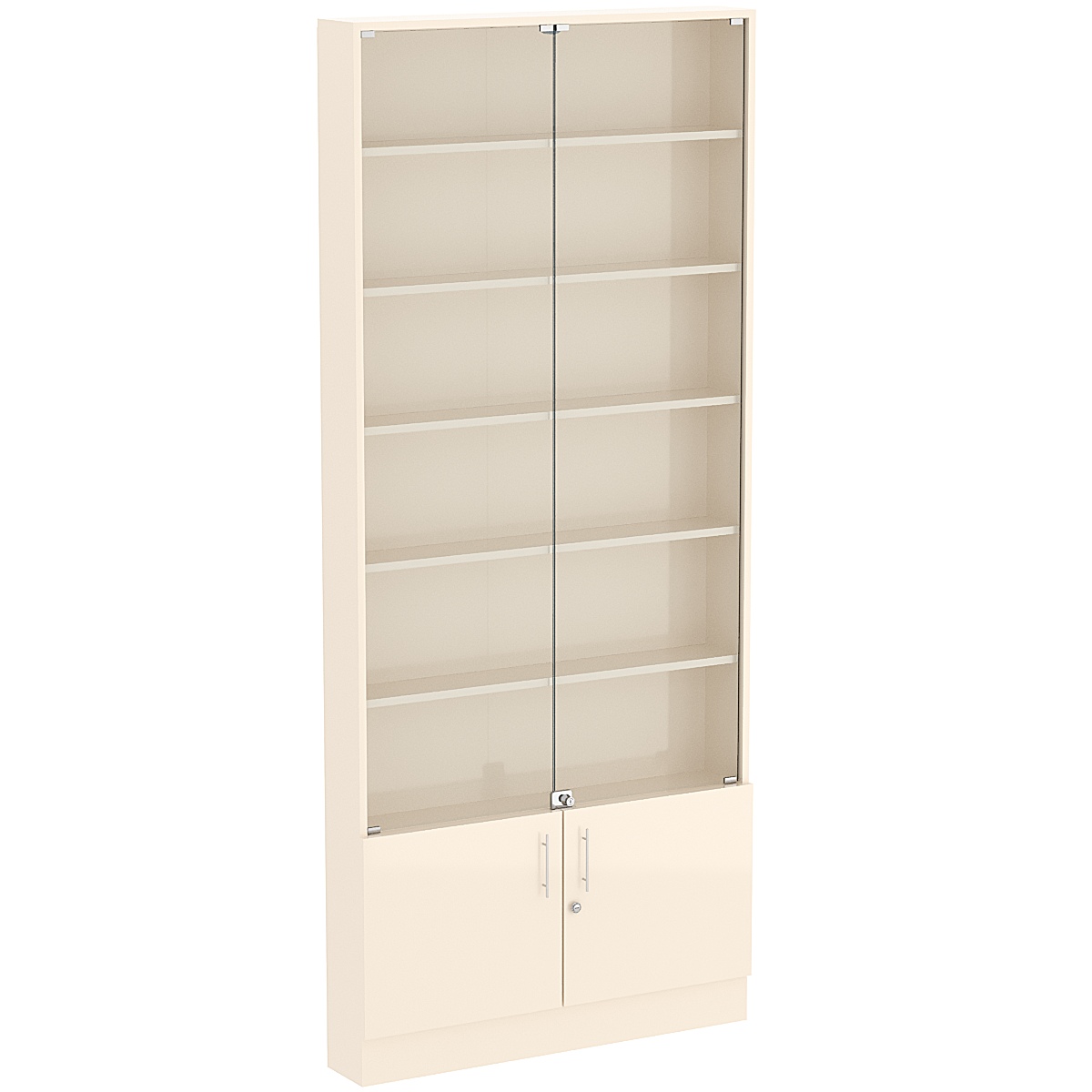 Торговая витрина Level №9-5п с 5-ю полками из ДСП 150х900мм Крем Вайс