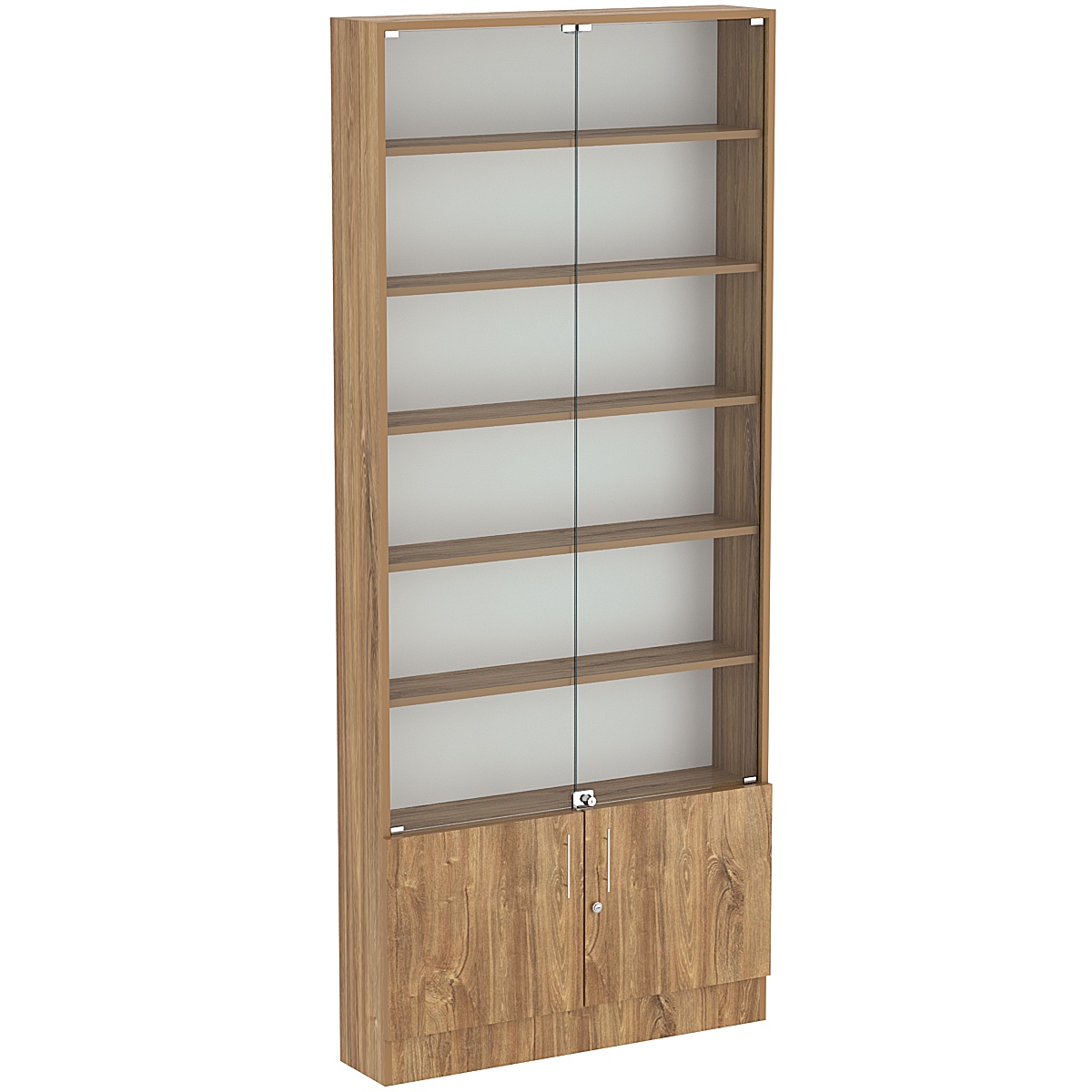 Торговая витрина Level №10-5п с 5-ю полками из ДСП 200х900мм Дуб канзас коричневый Н1113 ST10