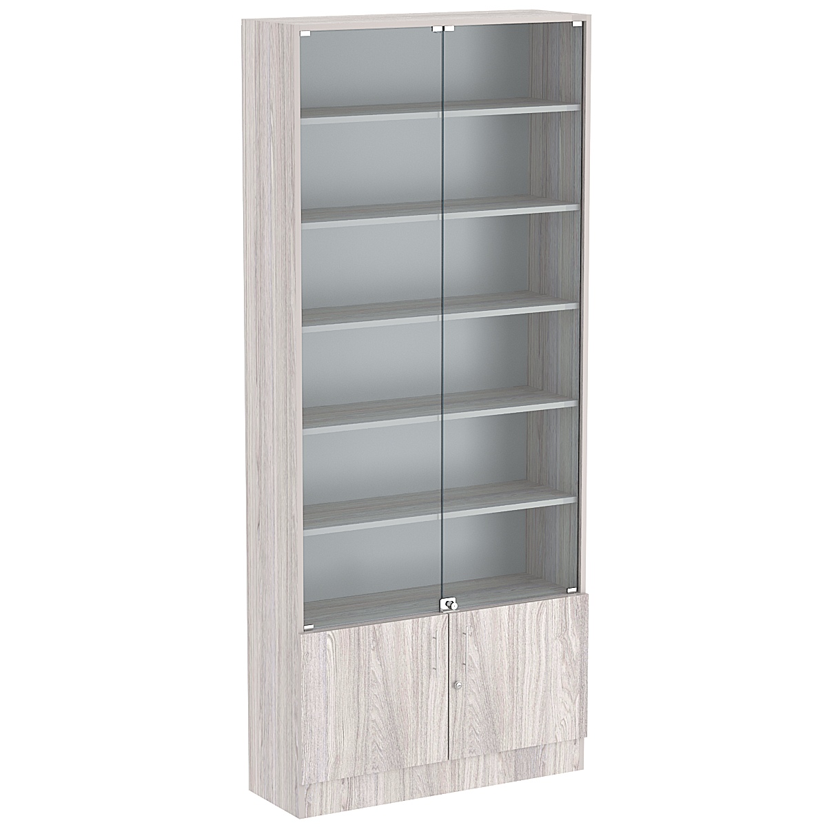 Торговая витрина Level №12-5п с 5-ю полками из ДСП 300х900мм Ясень Анкор светлый - U31104