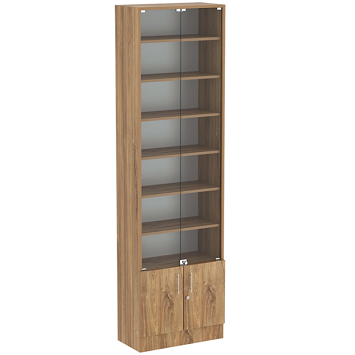 Торговая витрина Level №5-6п с 6-ю полками из ДСП 300х600мм Дуб канзас коричневый Н1113 ST10