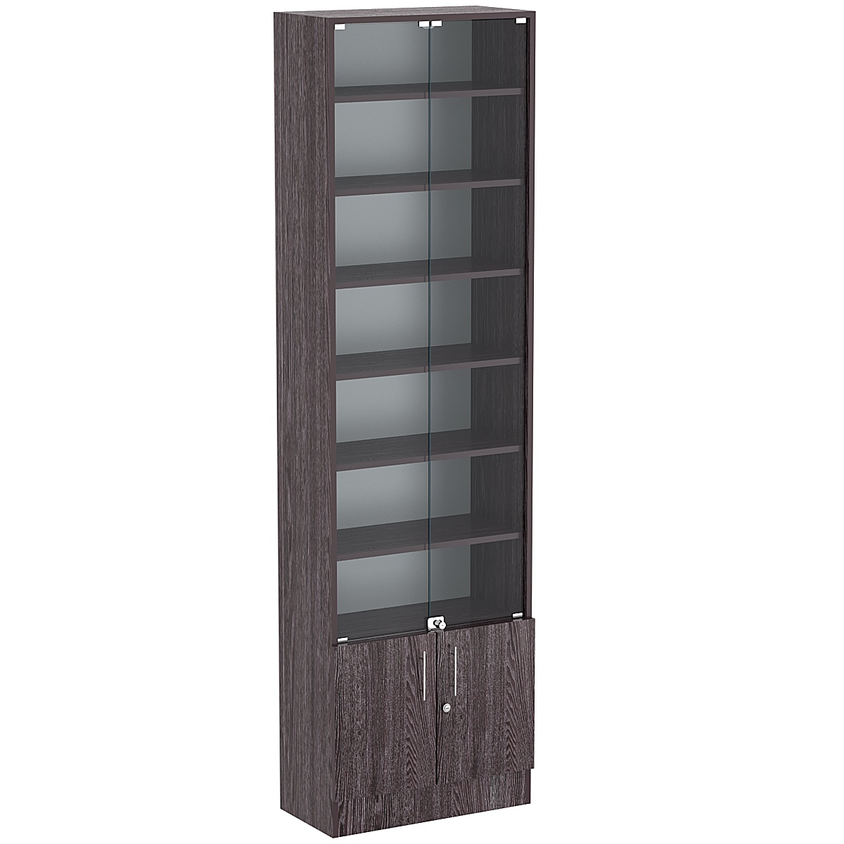 Торговая витрина Level №5-6п с 6-ю полками из ДСП 300х600мм Ясень Анкор темный - U31105