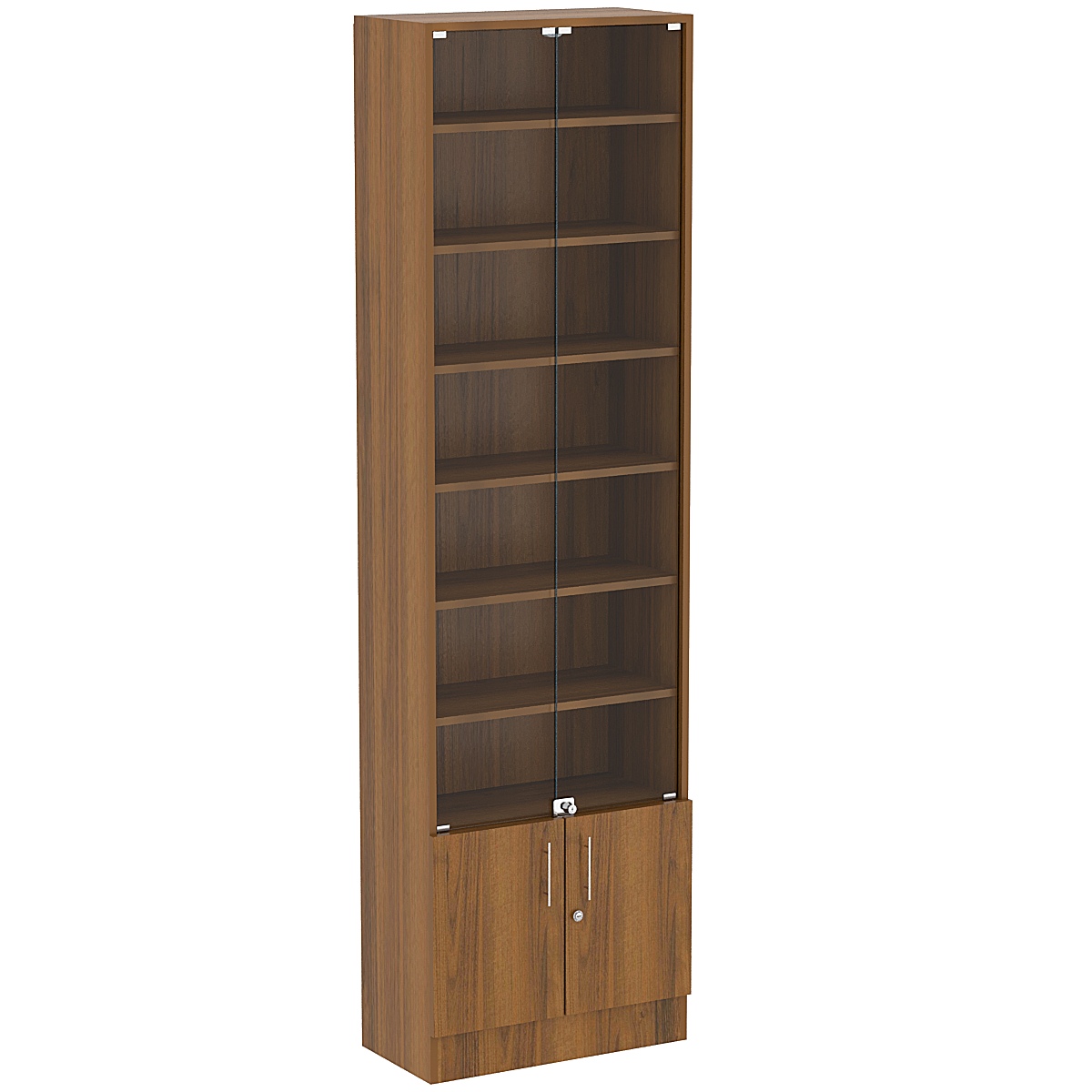 Торговая витрина Level №5-6п с 6-ю полками из ДСП 300х600мм Орех