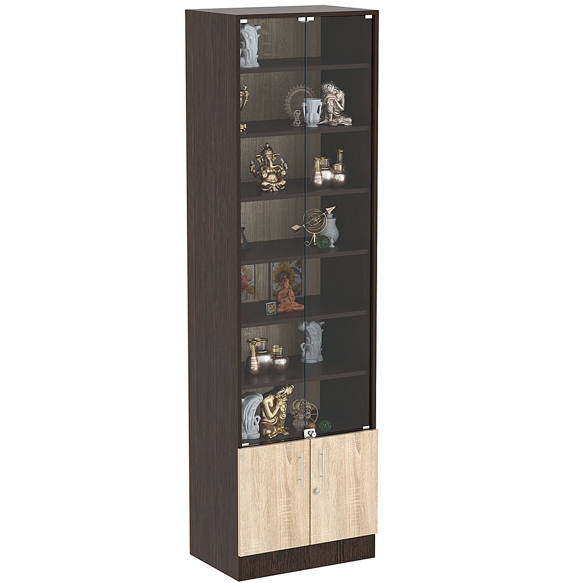 Торговая витрина Level №7-6п с 6-ю полками из ДСП 400х600мм Дуб Венге и Дуб Сонома