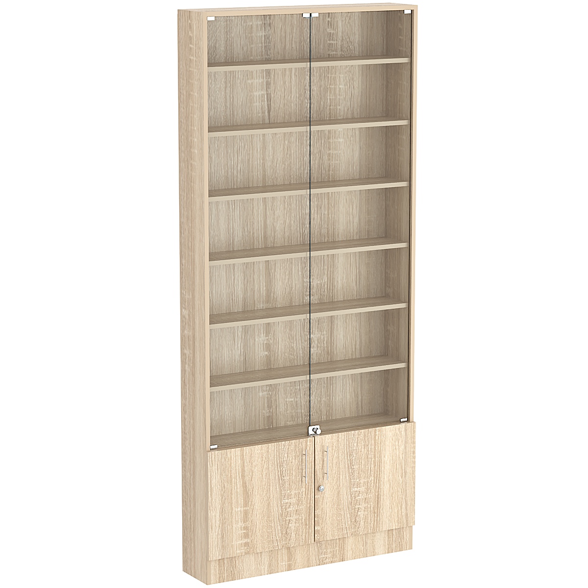 Торговая витрина Level №10-6п с 6-ю полками из ДСП 200х900мм Дуб Сонома