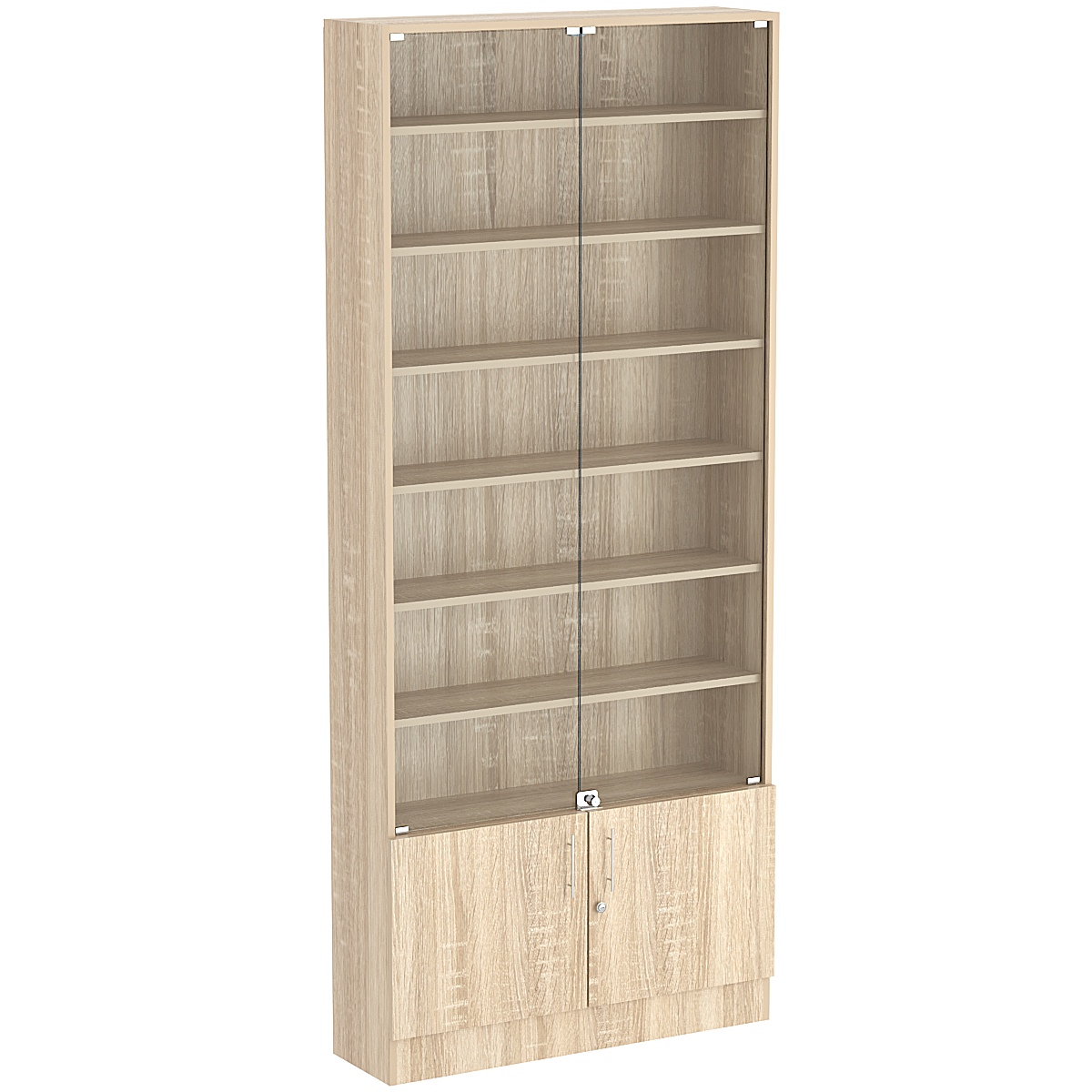 Торговая витрина Level №11-6п с 6-ю полками из ДСП 250х900мм Дуб Сонома