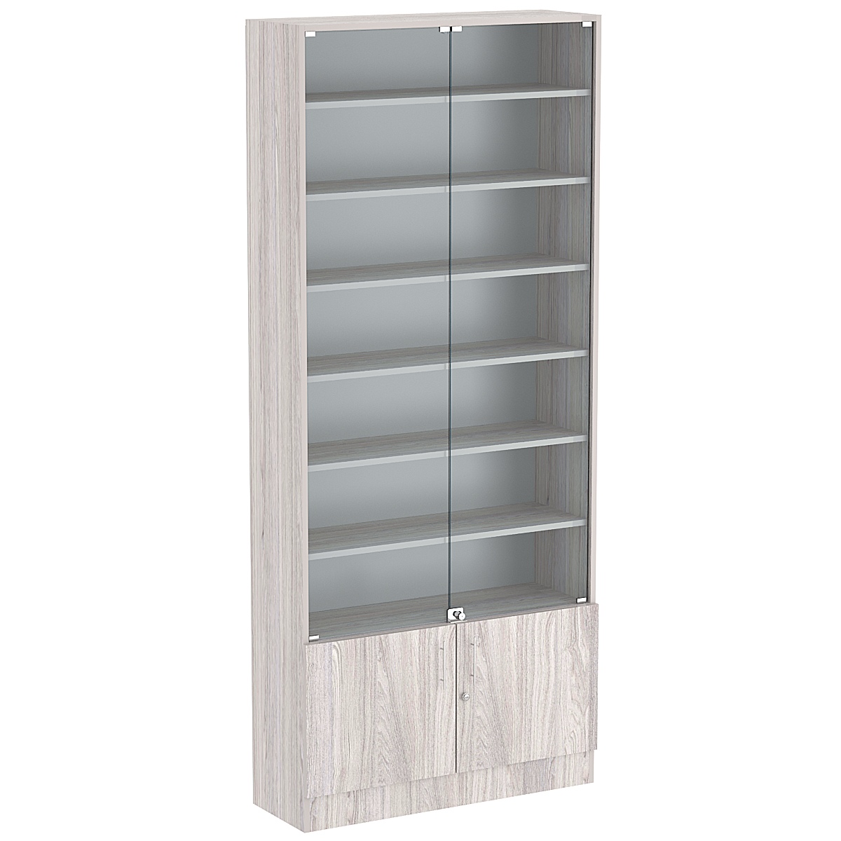 Торговая витрина Level №12-6п с 6-ю полками из ДСП 300х900мм Ясень Анкор светлый - U31104