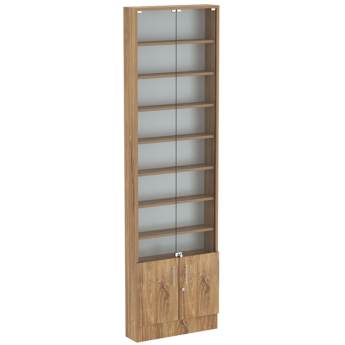 Торговая витрина Level №2-7п с 7-ю полками из ДСП 150х600мм Дуб канзас коричневый Н1113 ST10