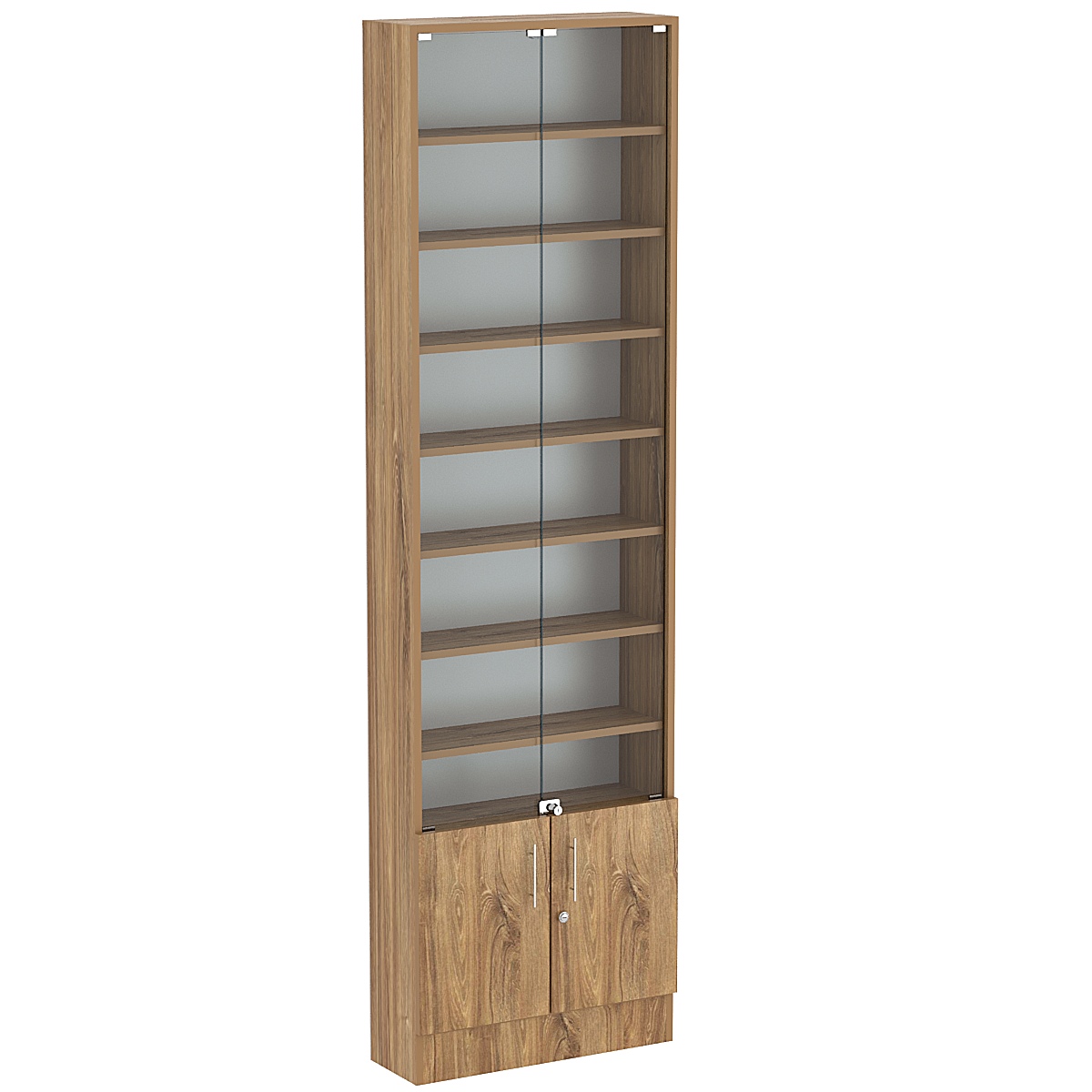 Торговая витрина Level №3-7п с 7-ю полками из ДСП 200х600мм Дуб канзас коричневый Н1113 ST10