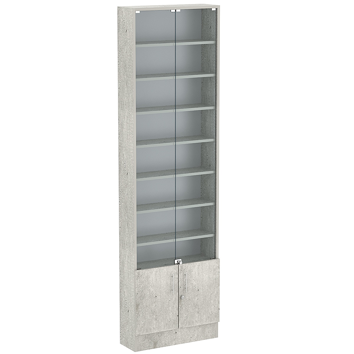 Торговая витрина Level №3-7п с 7-ю полками из ДСП 200х600мм Метрополитан Грей