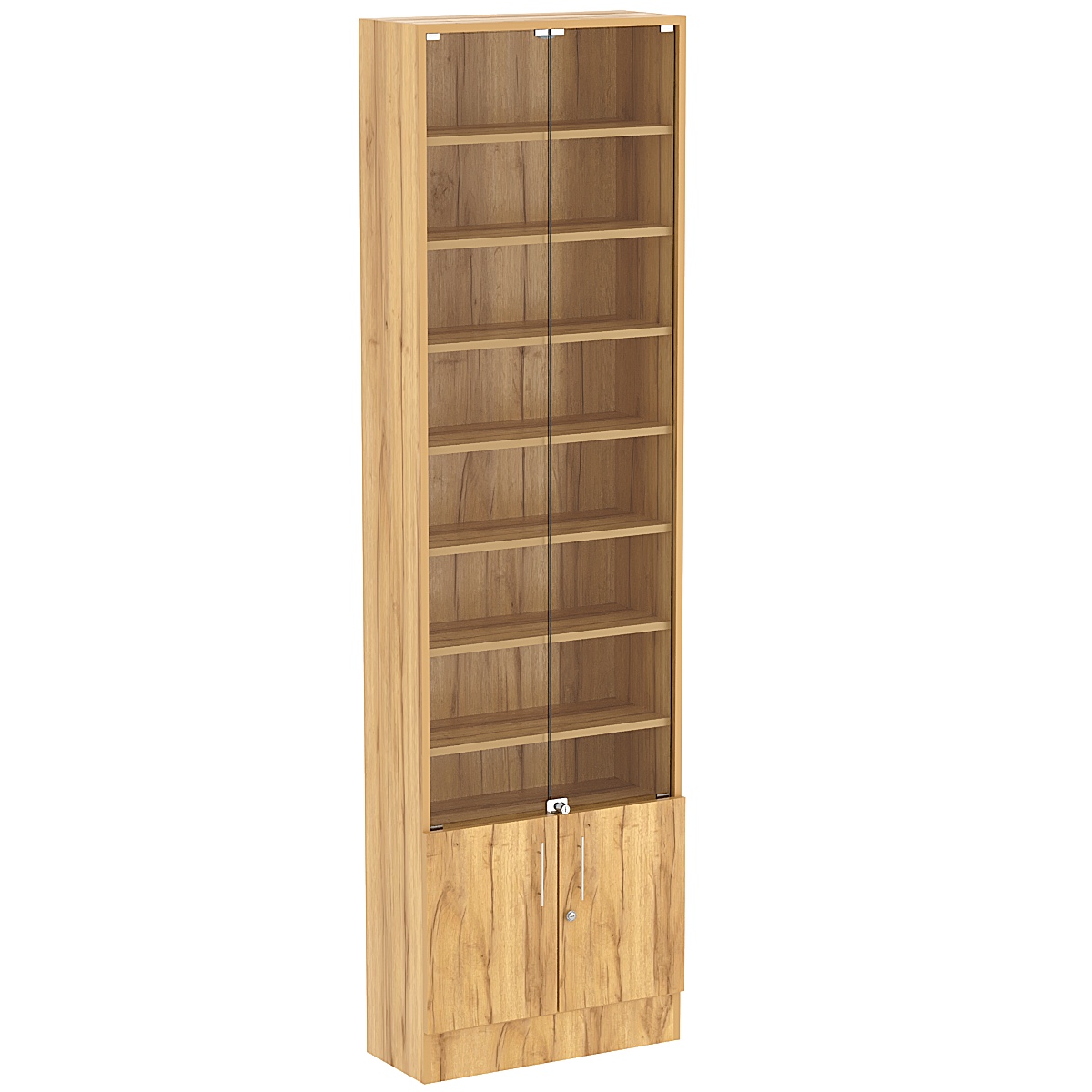 Торговая витрина Level №4-7п с 7-ю полками из ДСП 250х600мм Дуб Золотистый