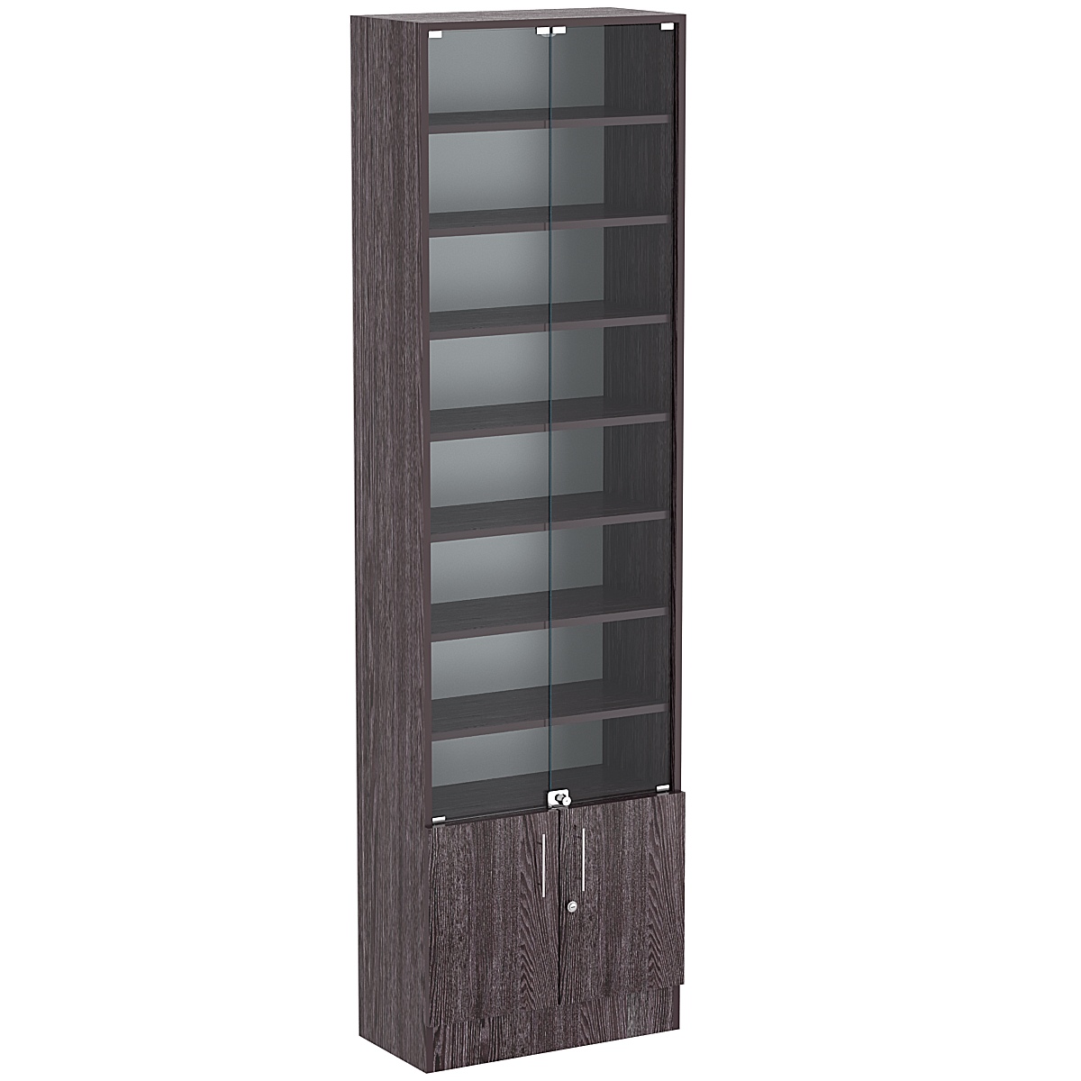 Торговая витрина Level №5-7п с 7-ю полками из ДСП 300х600мм Ясень Анкор темный - U31105