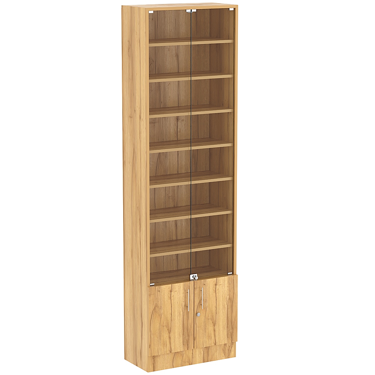 Торговая витрина Level №5-7п с 7-ю полками из ДСП 300х600мм Дуб Золотистый