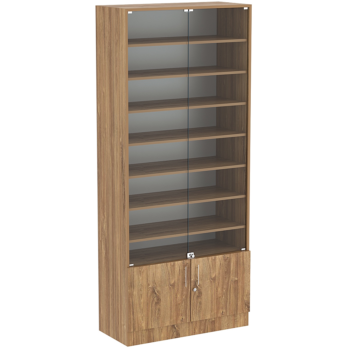 Торговая витрина Level №14-7п с 7-ю полками из ДСП 400х900мм Дуб канзас коричневый Н1113 ST10