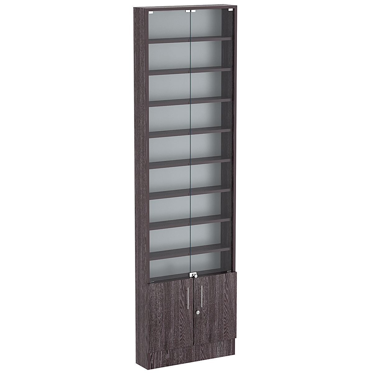 Торговая витрина Level №2-8п с 8-ю полками из ДСП 150х600мм Ясень Анкор темный - U31105