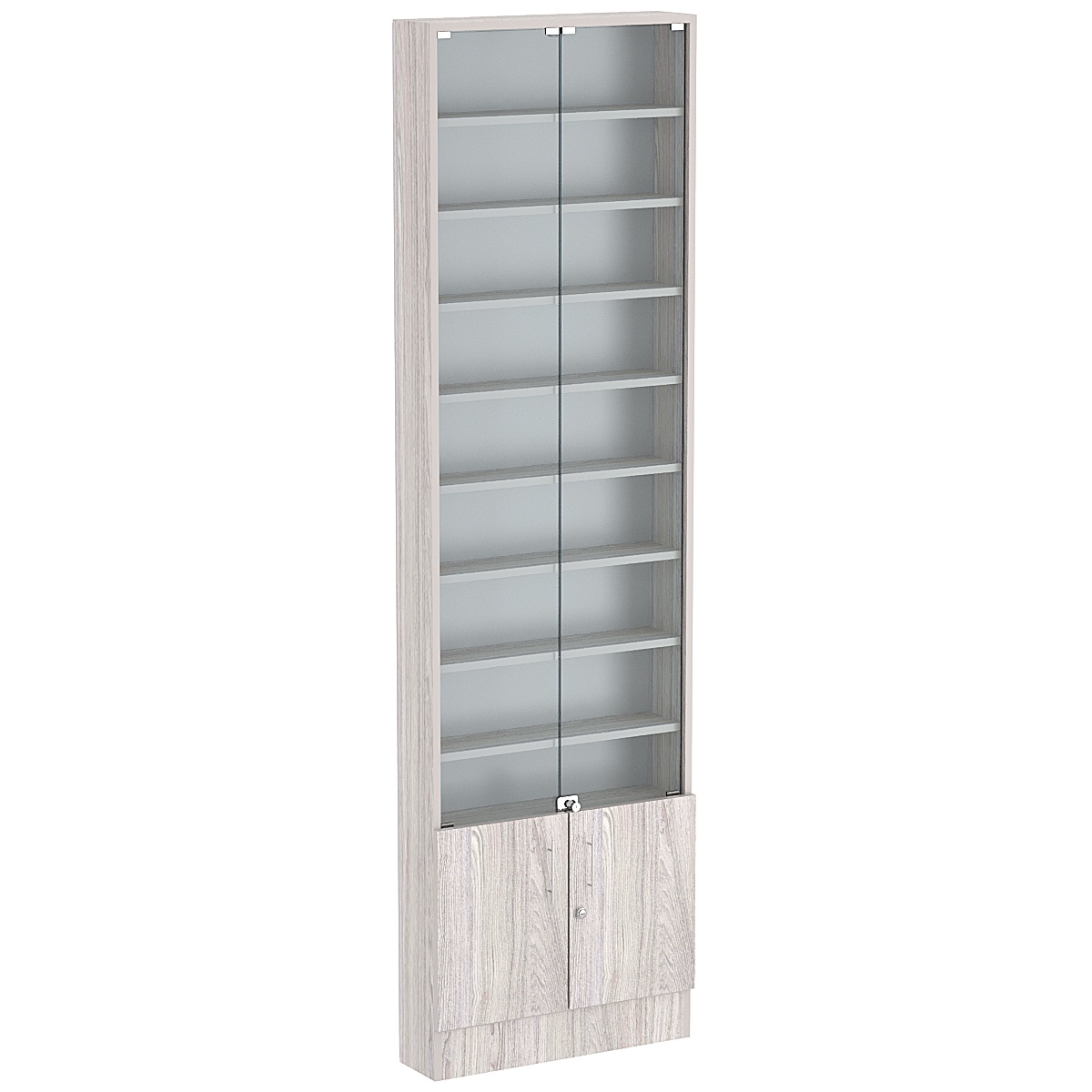 Торговая витрина Level №2-8п с 8-ю полками из ДСП 150х600мм Ясень Анкор светлый - U31104