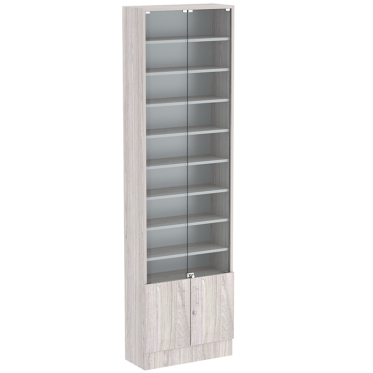 Торговая витрина Level №4-8п с 8-ю полками из ДСП 250х600мм Ясень Анкор светлый - U31104