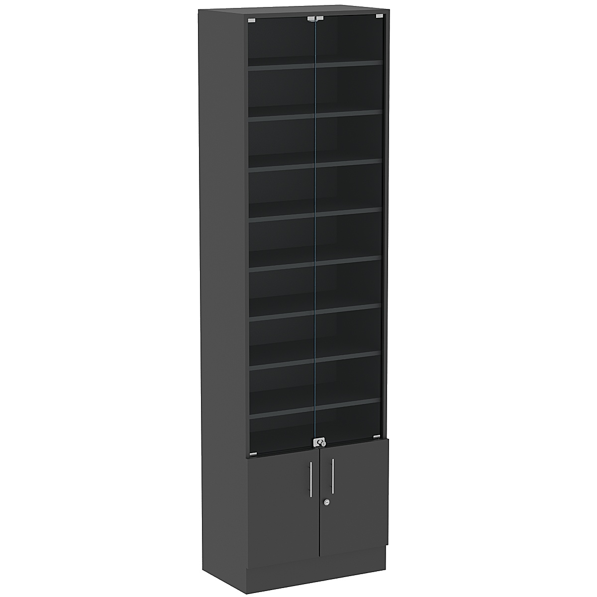 Торговая витрина Level №6-8п с 8-ю полками из ДСП 350х600мм Черный