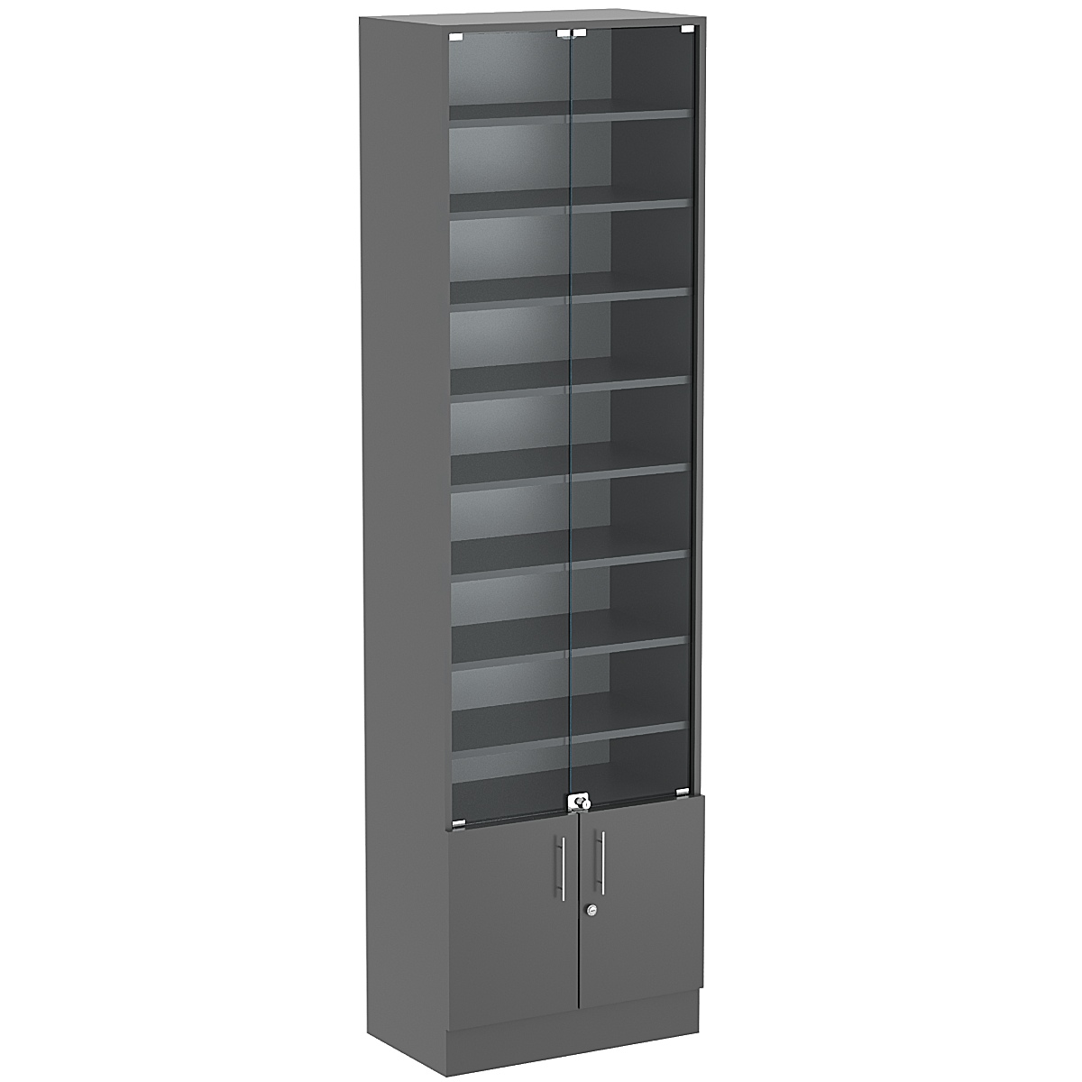 Торговая витрина Level №6-8п с 8-ю полками из ДСП 350х600мм Темно-Серый