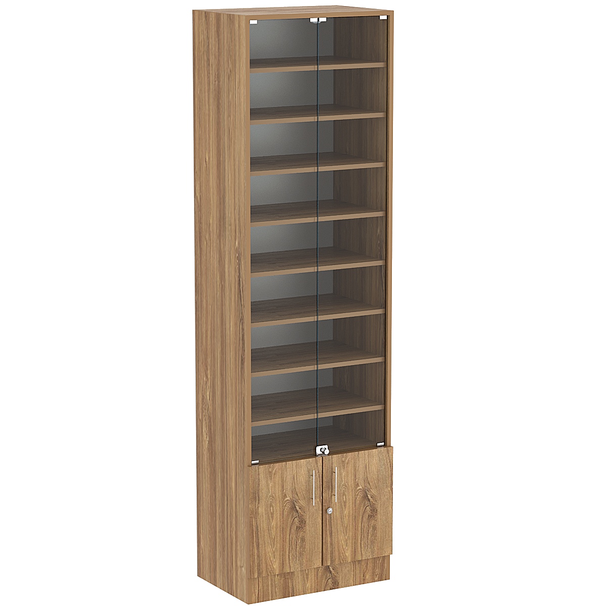 Торговая витрина Level №7-8п с 8-ю полками из ДСП 400х600мм Дуб канзас коричневый Н1113 ST10