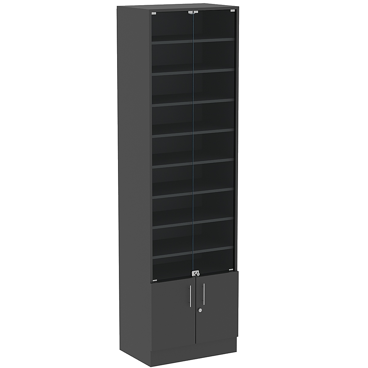 Торговая витрина Level №7-8п с 8-ю полками из ДСП 400х600мм Черный