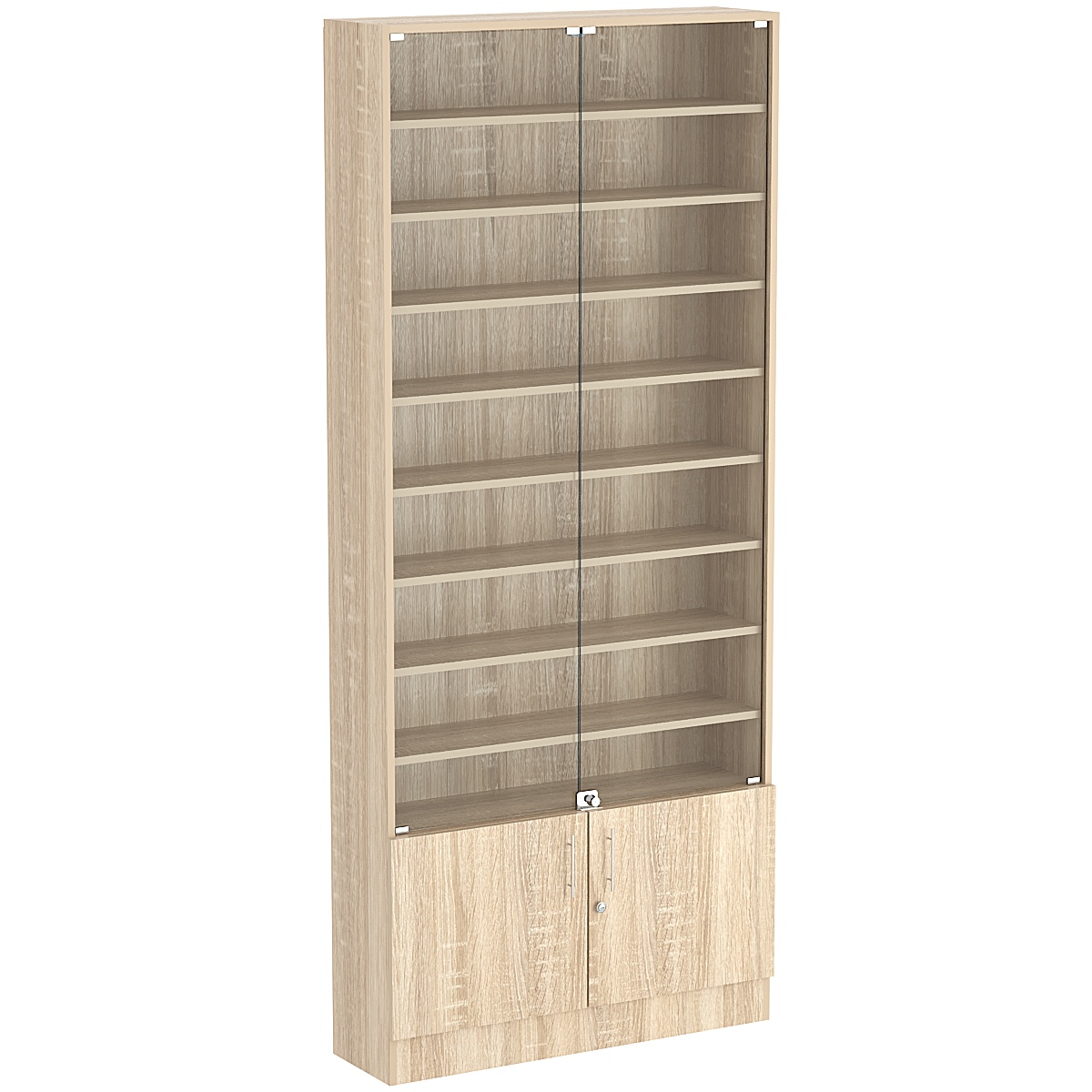 Торговая витрина Level №11-8п с 8-ю полками из ДСП 250х900мм Дуб Сонома